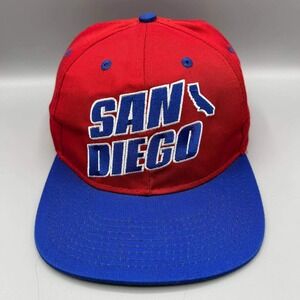 Vintage San Diego Hat Men Red Blue‎ Embroidered Eclipse Snap Back Cap New